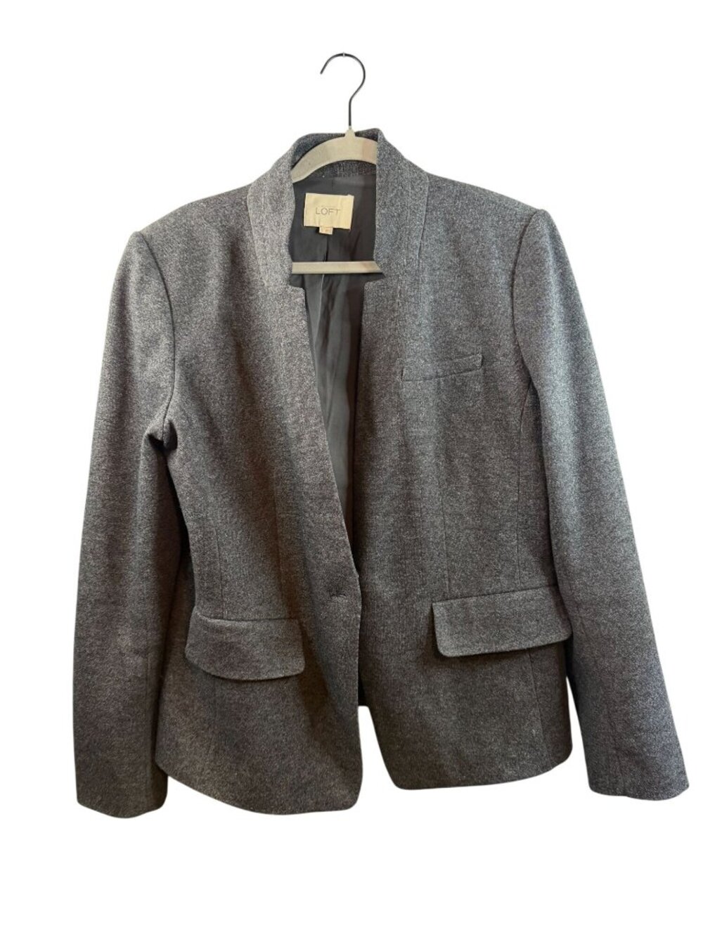 Ann Taylor Loft Gray Open Front Blazer Size 12